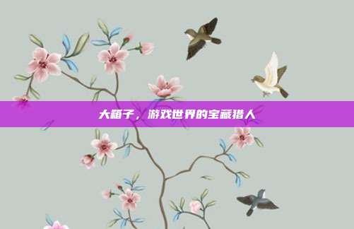大箱子,游戏世界的宝藏猎人