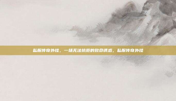 私服传奇外挂，一场无法抗拒的致命诱惑，私服传奇外挂
