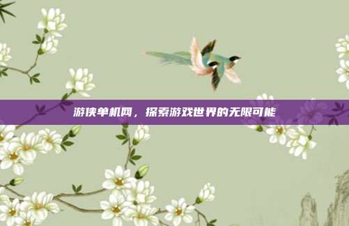 游侠单机网，探索游戏世界的无限可能