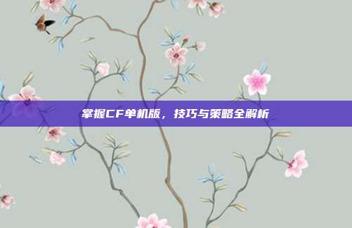 掌握CF单机版，技巧与策略全解析