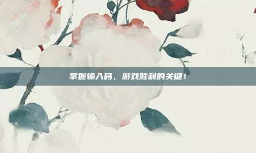 掌握输入码，游戏胜利的关键！
