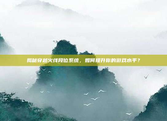 揭秘穿越火线段位系统,如何提升你的游戏水平?