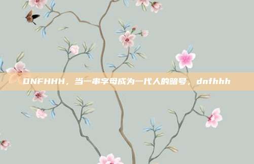 DNFHHH,当一串字母成为一代人的暗号,dnfhhh
