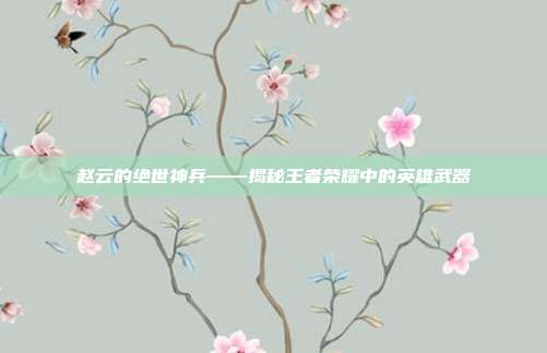 赵云的绝世神兵——揭秘王者荣耀中的英雄武器