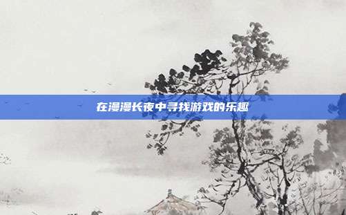 在漫漫长夜中寻找游戏的乐趣