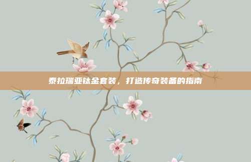 泰拉瑞亚钛金套装,打造传奇装备的指南