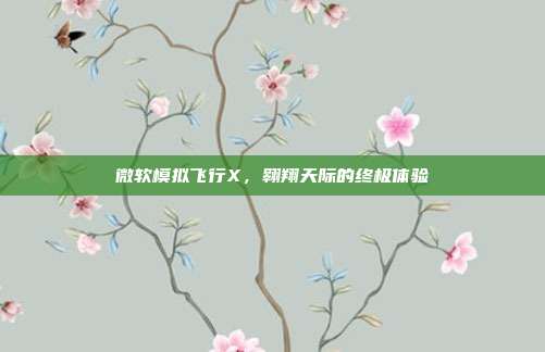 微软模拟飞行X,翱翔天际的终极体验