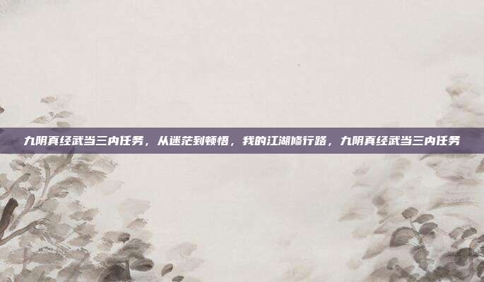 九阴真经武当三内任务,从迷茫到顿悟,我的江湖修行路,九阴真经武当三内任务