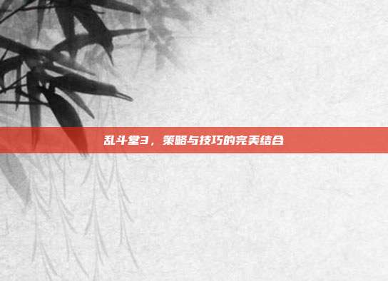 乱斗堂3，策略与技巧的完美结合