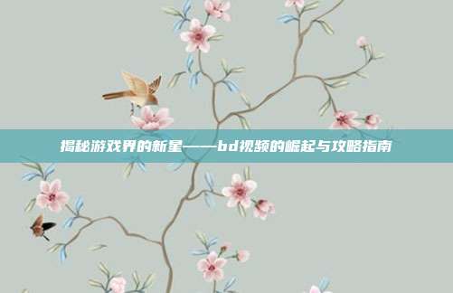 揭秘游戏界的新星——bd视频的崛起与攻略指南
