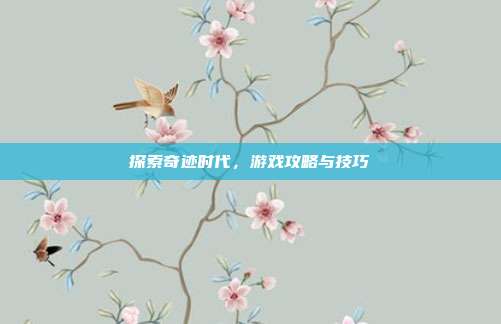 探索奇迹时代,游戏攻略与技巧