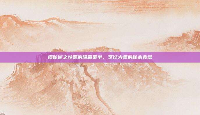 揭秘迷之炖菜的隐藏菜单，烹饪大师的秘密食谱