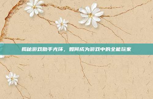 揭秘游戏助手光环，如何成为游戏中的全能玩家