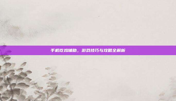 手机吃鸡辅助，游戏技巧与攻略全解析
