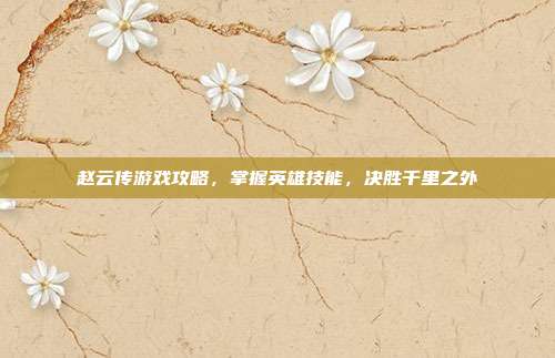 赵云传游戏攻略,掌握英雄技能,决胜千里之外