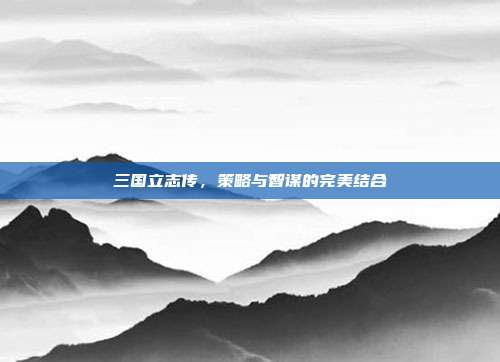 三国立志传，策略与智谋的完美结合