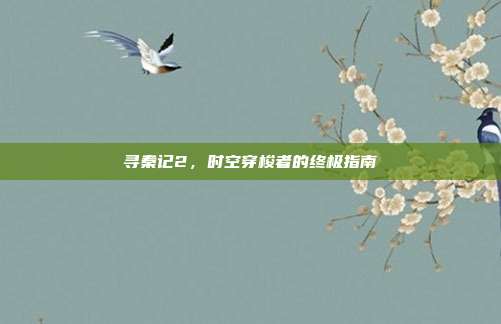 寻秦记2,时空穿梭者的终极指南