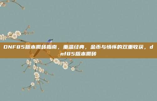 DNF85版本搬砖指南，重温经典，金币与情怀的双重收获，dnf85版本搬砖