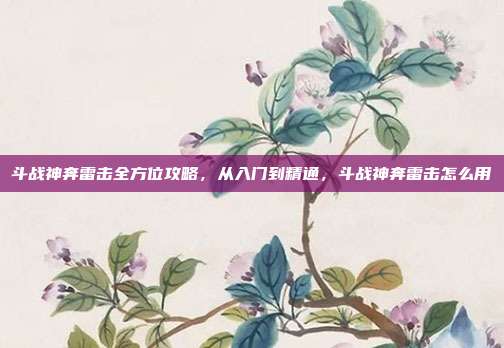 斗战神奔雷击全方位攻略，从入门到精通，斗战神奔雷击怎么用