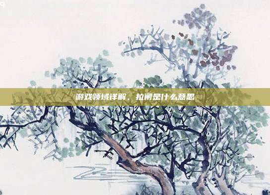 游戏领域详解,拉闸是什么意思