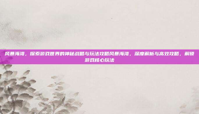 风暴海湾，探索游戏世界的神秘战略与玩法攻略风暴海湾，深度解析与高效攻略，解锁游戏核心玩法