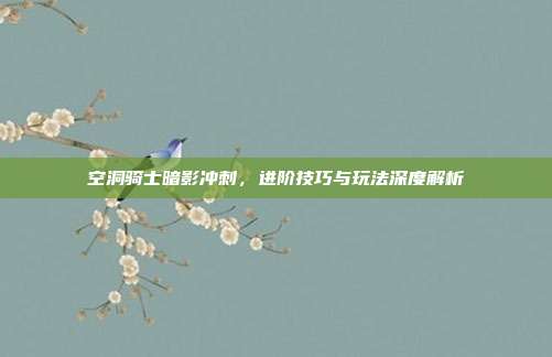 空洞骑士暗影冲刺,进阶技巧与玩法深度解析