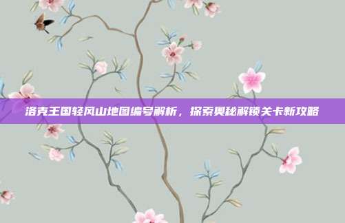 洛克王国轻风山地图编号解析，探索奥秘解锁关卡新攻略