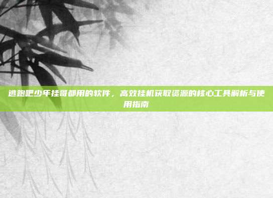 逃跑吧少年挂哥都用的软件,高效挂机获取资源的核心工具解析与使用指南