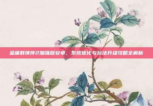 金庸群侠传2加强版安卓,系统优化与玩法升级攻略全解析
