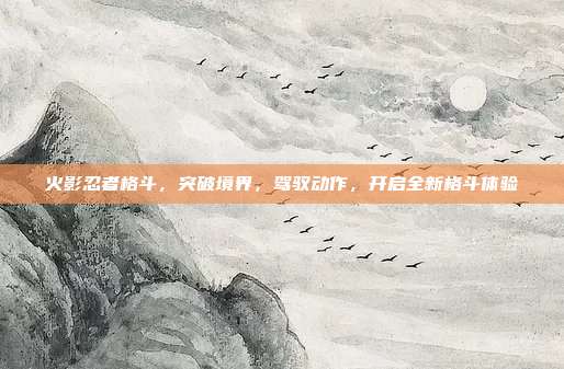 火影忍者格斗，突破境界，驾驭动作，开启全新格斗体验