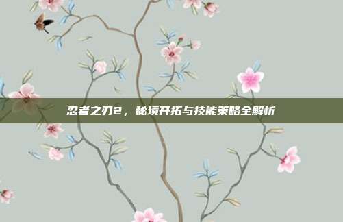 忍者之刃2,秘境开拓与技能策略全解析