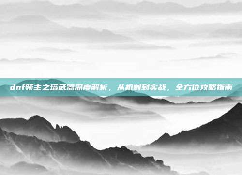 dnf领主之塔武器深度解析,从机制到实战,全方位攻略指南