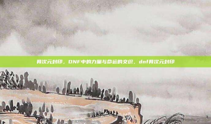 异次元封印，DNF中的力量与命运的交织，dnf异次元封印