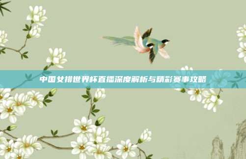 中国女排世界杯直播深度解析与精彩赛事攻略