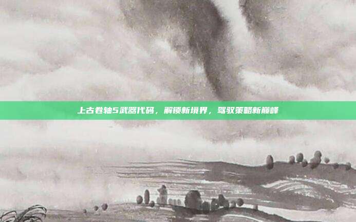 上古卷轴5武器代码，解锁新境界，驾驭策略新巅峰