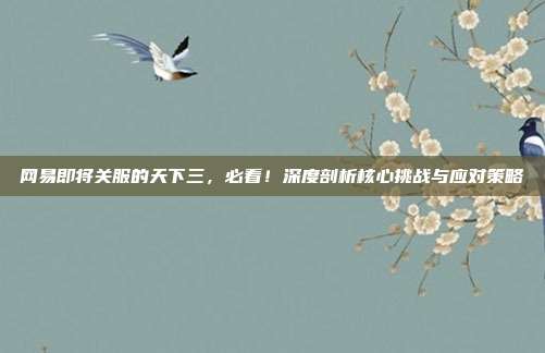网易即将关服的天下三，必看！深度剖析核心挑战与应对策略