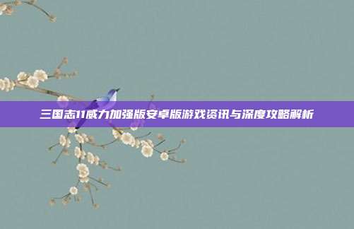 三国志11威力加强版安卓版游戏资讯与深度攻略解析