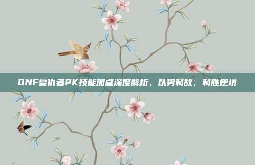 DNF复仇者PK技能加点深度解析,以势制敌,制胜逆境