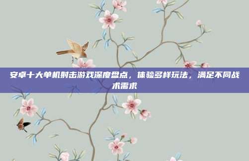安卓十大单机射击游戏深度盘点，体验多样玩法，满足不同战术需求