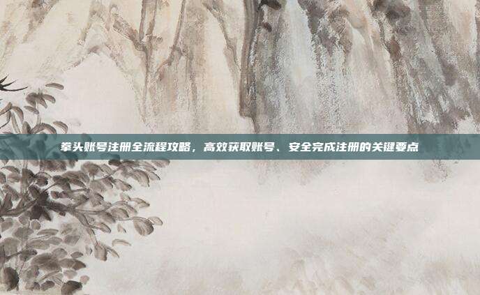 拳头账号注册全流程攻略，高效获取账号、安全完成注册的关键要点