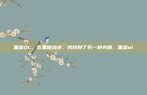 黑金OL，在黑暗边缘，我找到了另一种光明，黑金ol