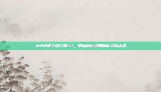 dnf绝望之塔在哪22，精准定位攻略助你突破挑战