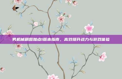 男机械刷图加点1版本指南,高效提升战力与游戏体验