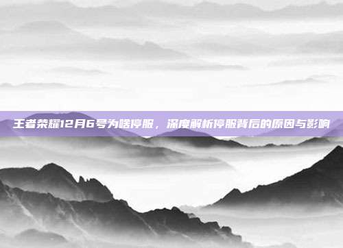 王者荣耀12月6号为啥停服，深度解析停服背后的原因与影响