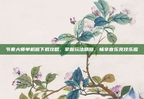 节奏大师单机版下载攻略，掌握玩法精髓，畅享音乐竞技乐趣
