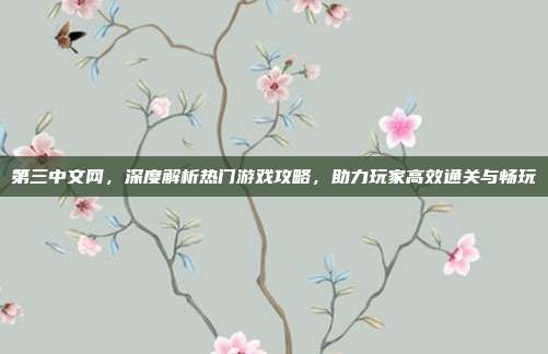 第三中文网，深度解析热门游戏攻略，助力玩家高效通关与畅玩