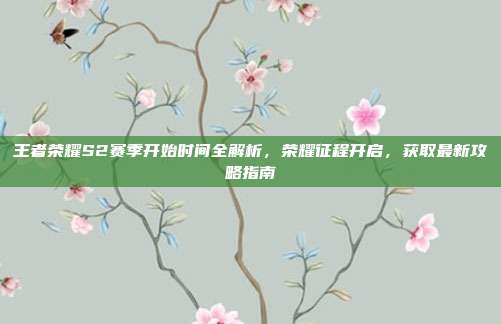 王者荣耀S2赛季开始时间全解析，荣耀征程开启，获取最新攻略指南