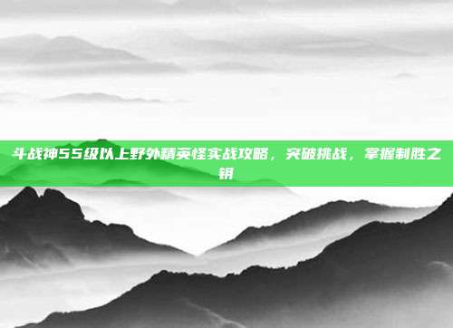 斗战神55级以上野外精英怪实战攻略,突破挑战,掌握制胜之钥