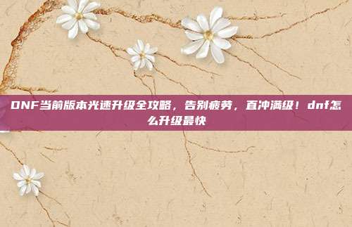 DNF当前版本光速升级全攻略,告别疲劳,直冲满级!dnf怎么升级最快