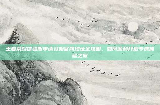 王者荣耀体验服申请资格官网地址全攻略,如何顺利开启专属体验之旅